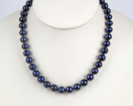Pearl Necklace BLACK VELVET 10 mm 