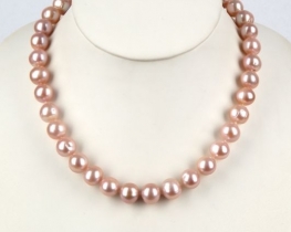 Pink and Violet Pearl Necklace GRACE 11 mm