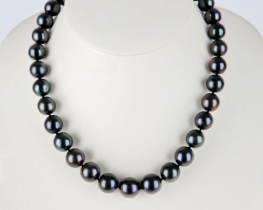 Sea Pearl Necklace TAHITI Black 12 - 15 mm