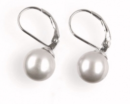 Silver Pearl Earrings LIDO 10 -11 mm