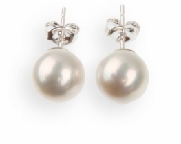 Gold Pearl Earrings MERMAID Akoya 8.5 mm A