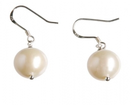 Silver Pearl Earrings 9 - 12 mm