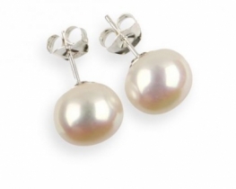 Silver Pearl Earrings CASABLANCA 12 - 14 mm