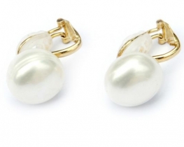  Pearl Earrings Casablanca 10 -12 mm - CLIP on