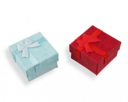 Darilna embalaža za prstane 40 x 40 mm - modra in rdeča