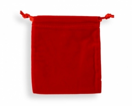 Darilni mošnjiček - rdeč žamet 10 x 12 cm