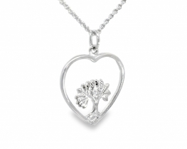 Silver Pendant Tree of Life in Heart