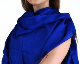 PURE Cashmere Scarf - Paris Blue & Navy Blue