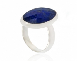 Silver Ring Lapis Lazuli 10 x 15 mm