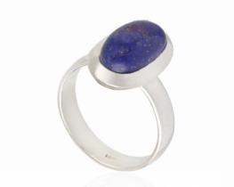 Silver Ring Lapis Marine Blue 