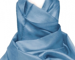 Šal COCOON - 100 % svila - modra