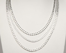 Silver Necklace CURB 50 & 60 cm