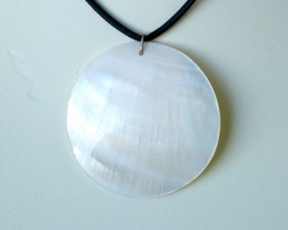 White Mother of Pearl Pendant on cord