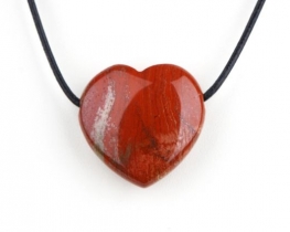 Pendant LOVE Heart Red Jasper & Aventurin 30 mm