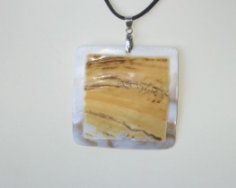 Brown Mother of Pearl Pendant on a Cord