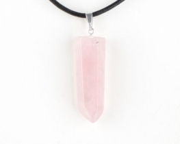 Rose Quartz Crystal Obelisk Pendant