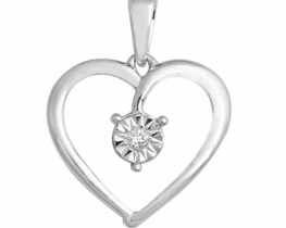 Gold Pendant with Diamond SWEET HEART