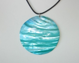 Green Mother of Pearl Pendant on a Cord