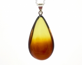 Silver Amber Pendant CHERRY GOLD