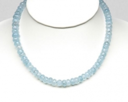 Necklace AQUAMARINE 8 mm Au