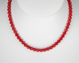 Necklace Bamboo Coral - 6 mm facetated