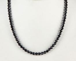 Black Tourmaline Necklace 6 mm - 42 & 50 cm