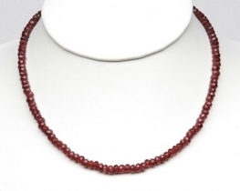 Garnet Necklace 6 mm - Gold Clasp