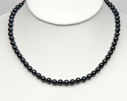 Akoya Black Pearl Necklace 6 mm