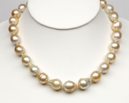 Parl Necklace 14,5 mm -White & Golden South Sea Pearls