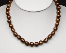 Necklace with Golden-brown Pearls