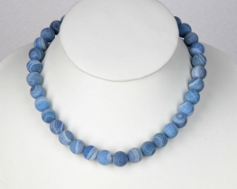 Ogrlica modri ahat 12 mm - 43 in 50 cm