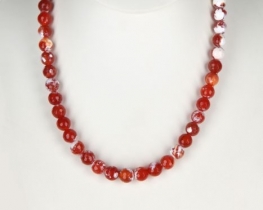 Fire Agate Necklace & Bracelet 8 mm