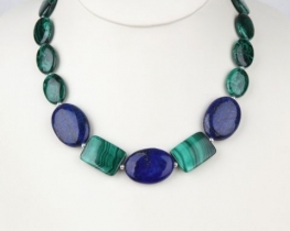 Necklace RAPHSODY - Malachite & Lapis lazuli