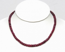 Ruby Necklace 6 mm with Gold Clasp