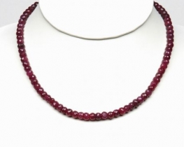 Ruby Necklace 6 mm with Gold Clasp