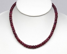 Necklace Ruby 7 mm Au