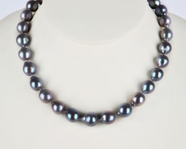 Biserna ogrlica črni biseri VIALA 11-14 mm