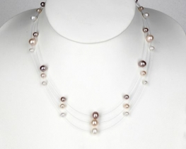 Necklace VIVIENNE with violet Pearls
