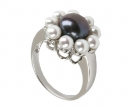 Pearl Ring Black & White BLOSSOM