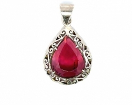 Silver Pendant Rubellite Tourmaline