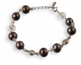 Pearl Bracelet SPIRAL - with dark grey Pearls
