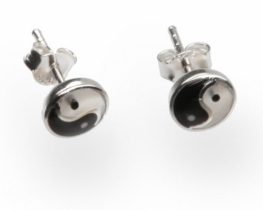 Silver Earrings Yin Yang 7 mm