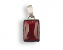 Silver Pendant GARNET ORISSA 13 x 18 mm