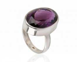 Silver ring AMADEUS Amethyst 15 x 20 mm