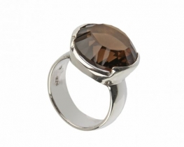 Silver Ring BRILIANTINA With Smoky Quartz 