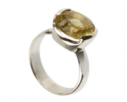 Silver Ring BRILLIANTINA - Lemon Quartz 12 mm