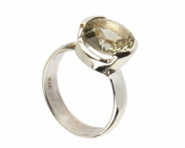 Silver Ring BRILLIANTINA - Green Amethyst 11 mm