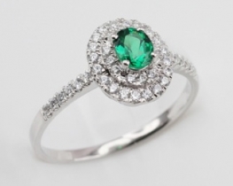 Silver Ring LOVE BEAM Miss Emerald