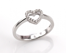 Silver Ring LOVE HEART Zirconia