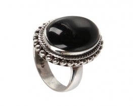 Silver Ring MARGO with ONYX